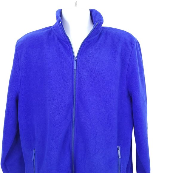 Knocker Polar Fleece Jacket Full Zip Mens Sz L Blue Long Sleeve Pockets - Picture 5 of 9